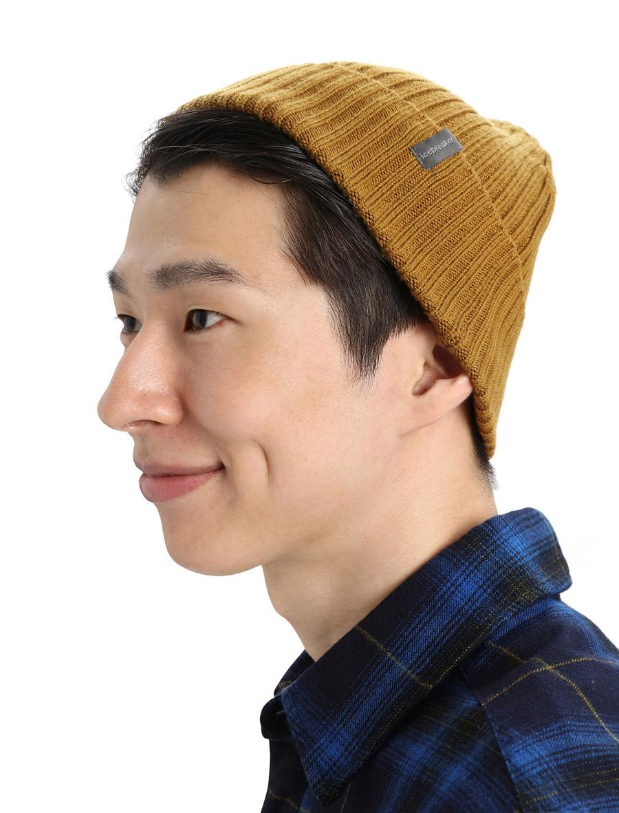 Czapki Icebreaker Unisex Merino Rixdorf Cuff Beanie Męskie Brązowe | PL 1841KORI